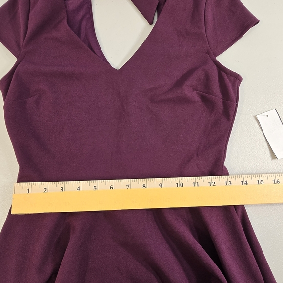 B. Darlin Women's Skater Mini Fit & Flare Dress Purple Size 11 / 12 - Picture 7 of 9